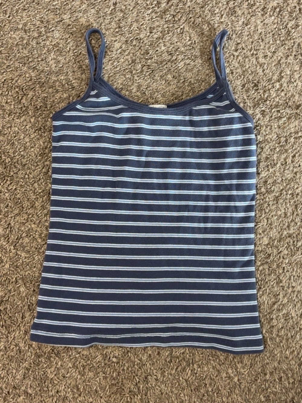 Brandy Melville Navy & White Striped Spaghetti Strap Tank